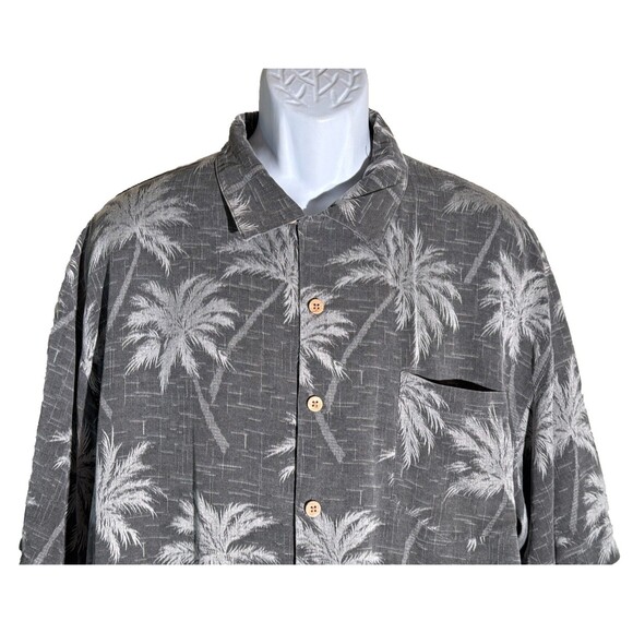 JAMAICA JAXX Men's Short Sleeve Button Down Floral Hawaiian Shirt Gray XL - Picture 2 of 5